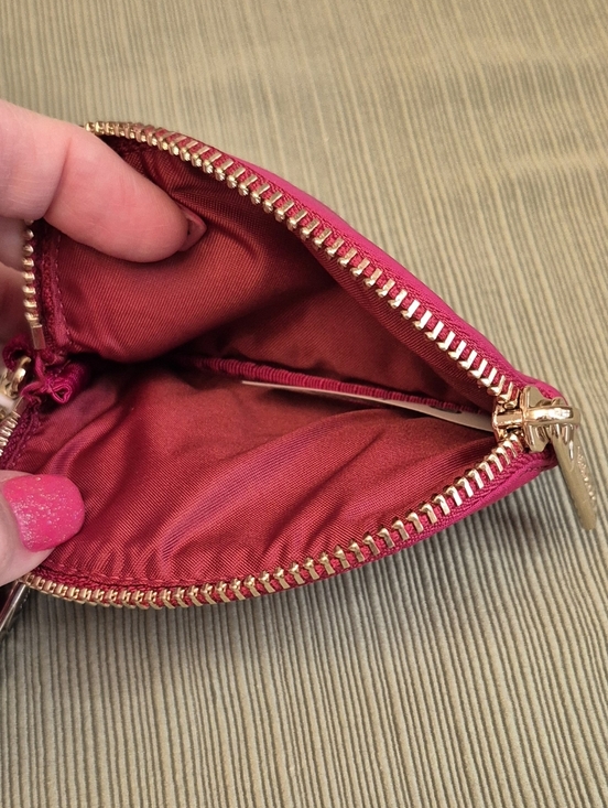 Lululemon Berry Rumble Metallic Gold Wordmark Dual Wristlet Wallet Keychain Set - Picture 6 of 6